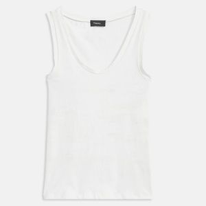 White Theory Tank Top in Stretch Jersey OS